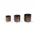 Black & Gold Cross Hammered Planter Set of 3